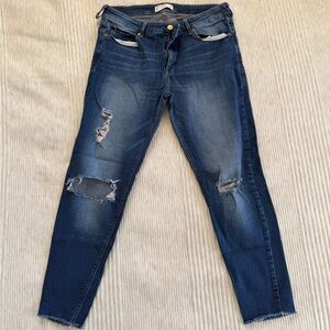 Trendy Distressed Blue Skinny Jeans